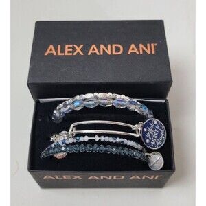 Alex and‎ Ani Joyful Merry & Blessed Set of 5 Bangles Bracelets